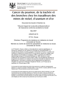 Cancer du poumon, de la trachée et des bronches chez les