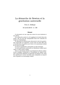 La démarche de Newton et la gravitation