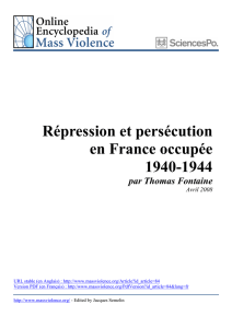 Répression et persécution en France occupée 1940-1944