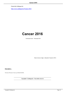 Cancer 2016 - Zodiaque.be
