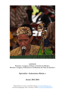 Spécialité « Indonésien-Malais » Année 2013-2014