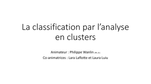 La classification par l`analyse en clusters