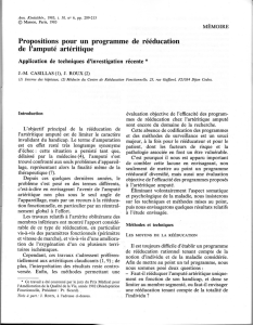 Propositions pour un programme de rééducation de l`amputé
