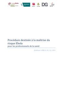 Procédure destinée à la maîtrise du risque Ebola pour les