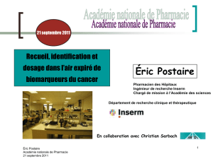 Éric Postaire - Académie Nationale de Pharmacie