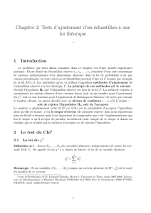 Chapitre 2: Tests d`ajustement d`un échantillon à une loi théorique