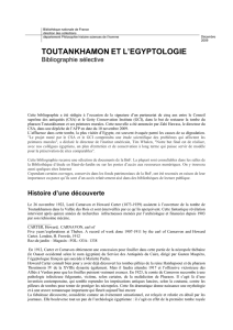Toutankhamon et l`egyptologie - Bibliothèque nationale de France