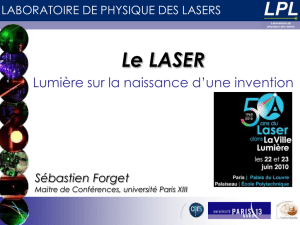 Le LASER - Laboratoire de Physique des Lasers