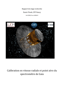 Calibration en vitesse radiale et point zéro du spectromètre