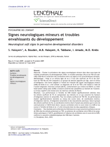 Signes neurologiques mineurs et troubles envahissants du dÃ