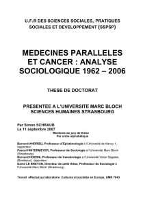 medecines paralleles et cancer : analyse sociologique 1962
