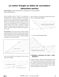 La notion d`angle au début du secondaire (deuxième partie)