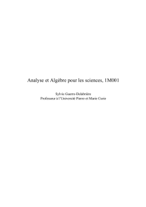 Analyse et Algèbre pour les sciences, 1M001