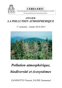 Pollution atmosphérique, biodiversité et écosystèmes