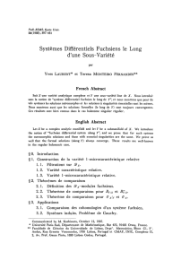 Systèmes Différentiels Fuchsiens le Long d`une Sous