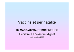 Vaccins et périnatalité