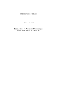 Polycopié de Probabilités et Processus Stochastiques 2013