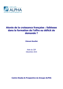 Atonie de la croissance française : faiblesse dans la formation de l