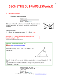 GÉOMÉTRIE DU TRIANGLE (Partie 2)