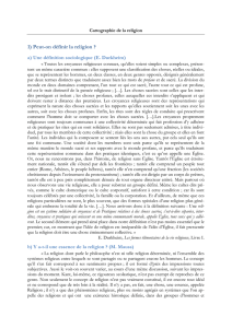 1) Peut-on définir la religion ?