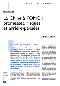 La Chine à l`OMC : promesses, risques et arrière