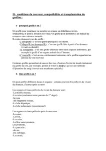 II- conditions du receveur, compatibilités et transplantation du greffon