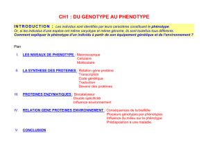 ch1 : du genotype au phenotype