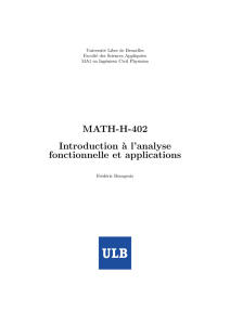 MATH-H-402 Introduction `a l`analyse fonctionnelle et