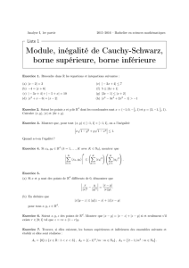 Module, inégalité de Cauchy-Schwarz, borne supérieure, borne