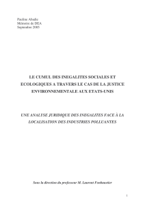 Le cumul des inégalités sociales et écologiques à travers le cas de