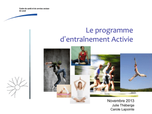 Le programme d`entraînement Activie