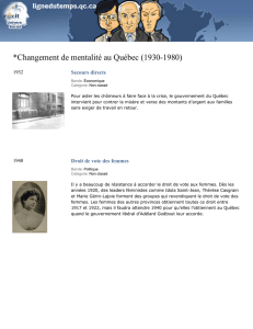Changement de mentalité au Québec (1930