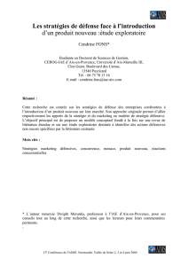 Les stratégies de défense face à l`introduction d`un produit nouveau