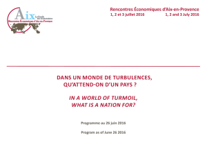 dans un monde de turbulences, qu`attend-on d`un pays