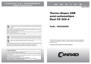 Tourne-disque USB semi-automatique Dual CS 505