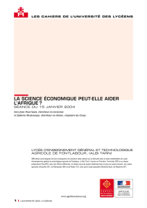 La science économique peut-elle aider l`Afrique