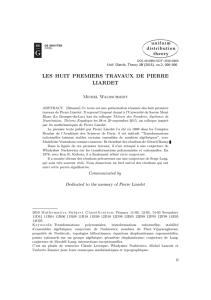 Les huit premiers travaux de Pierre Liardet. - IMJ-PRG