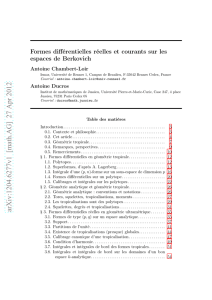 Formes diff\`erentielles r\`eelles et courants sur les espaces de