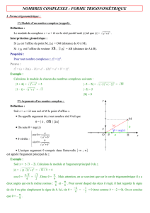 nombres complexes : forme trigonométrique