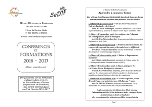 FORMATIONS 2016 - 2017 - Diocèse de Belley-Ars