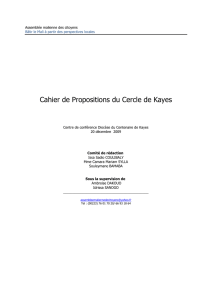Cahier de Propositions du Cercle de Kayes