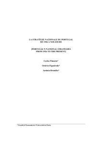 LA STRATÉGIE NATIONALE DU PORTUGAL DE 1926 À NOS