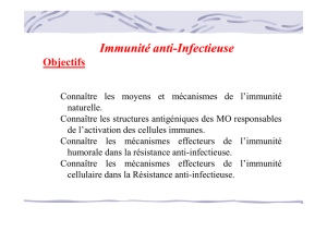 Immunité anti-Infectieuse Infectieuse