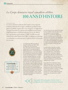 Le Corps dentaire royal canadien célèbre 100 ans d`histoire