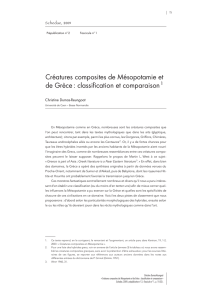 Créatures composites de Mésopotamie et de Grèce : classification et