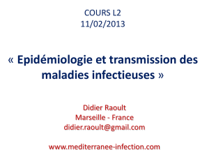 Cours L2 - Epidémiologie et transmission des maladies infectieuses