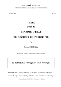 THÈSE pour le DIPLÔME D`ÉTAT DE DOCTEUR EN PHARMACIE
