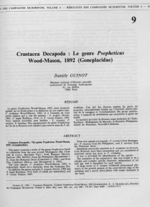 Le genre Psopheticus Wood-Mason, 1892 (Goneplacidae)