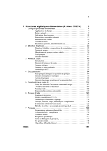 1 Structures algébriques élémentaires (P. Aimé, 07/2016) Index 147