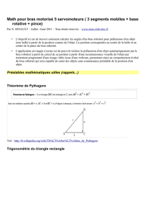 Math pour bras motorisé 5 servomoteurs ( 3